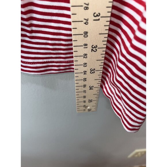Knit Red & White Stripe Crossover Romper Medium - Picture 3 of 7
